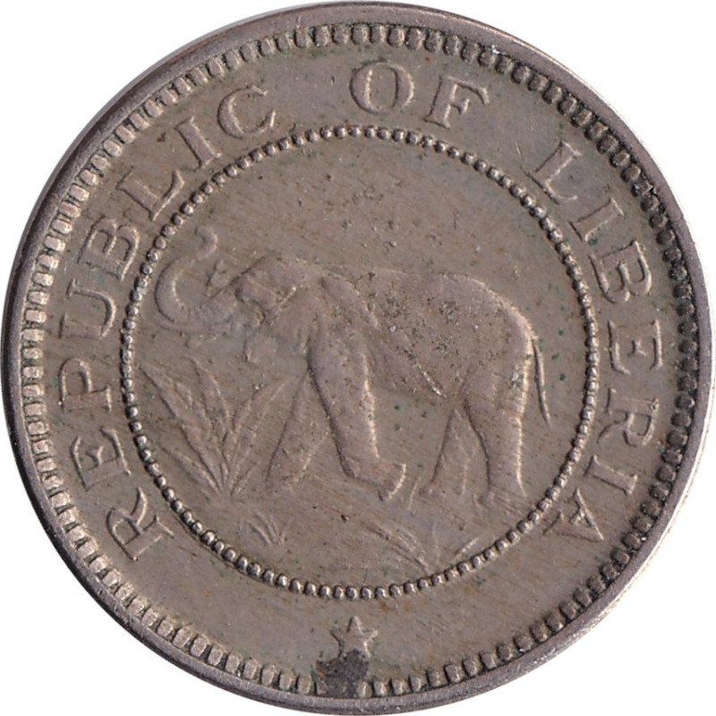 Liberia - 1/2 cent - Elephant - Palm Tree - Cupronickel - 1941 - No1537