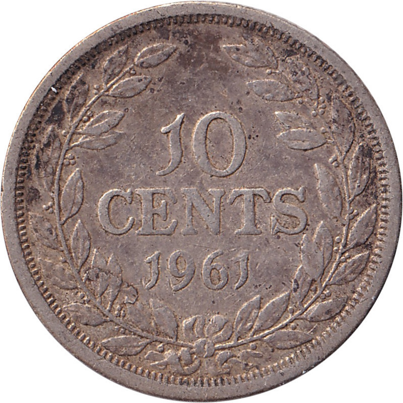 Liberia - 10 cents - Seconde tête de la République - 1961 - No1541