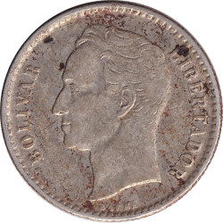 Venezuela - 50 centimos - Simon Bolivar - Blason simple - Type 1 - 1954 - No1546