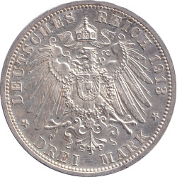 German States - 3 mark - Guillaume II - 25 years de règne - 1913 A - No1434