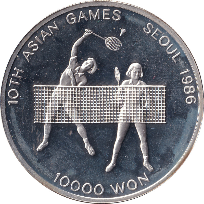 South Korea - 10000 won - Jeux Asiatiques - Badminton - 1986 - No1576