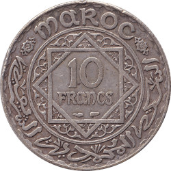 Morocco - 10 francs - Étoile - Argent - 1352 - No1593