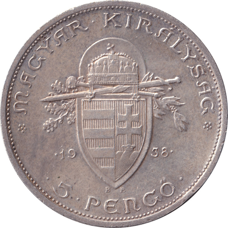 Hungary - 5 pengo - Saint Stephan - 1938 BP - No1623