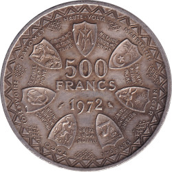 West African States - 500 francs - Union monétaire - 10 years - 1972 - No1625