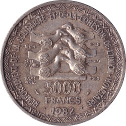 West African States - 5000 francs - Union monétaire - 20 years - 1982 - No1626