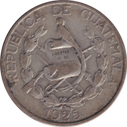 Guatemala - 1/4 quetzal - Emblème - Quetzal - 1925 - No1644