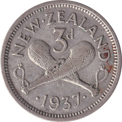 New Zealand - 3 pence -...