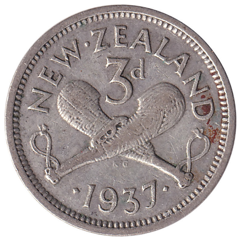 New Zealand - 3 pence - George VI - 1937 - No1665