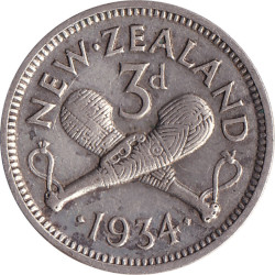 New Zealand - 3 pence - George V - 1934 - No1666