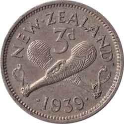New Zealand - 3 pence -...