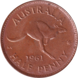 Australia - 1/2 penny - Elizabeth II -  1961 - No725