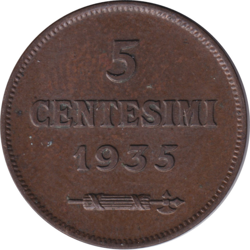 San Marino - 5 centesimi - Armoiries - Type léger - 1935 R - No543