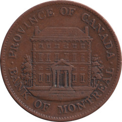 Canadian Provinces - 1/2 penny - Banque de Montréal - Front view - 1844 - No735