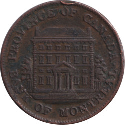 Canadian Provinces - 1/2 penny - Banque de Montréal - Front view - 1844 - No736
