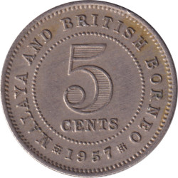 Malaya & Borneo - 5 cents - Elizabeth II - 1957 - No751