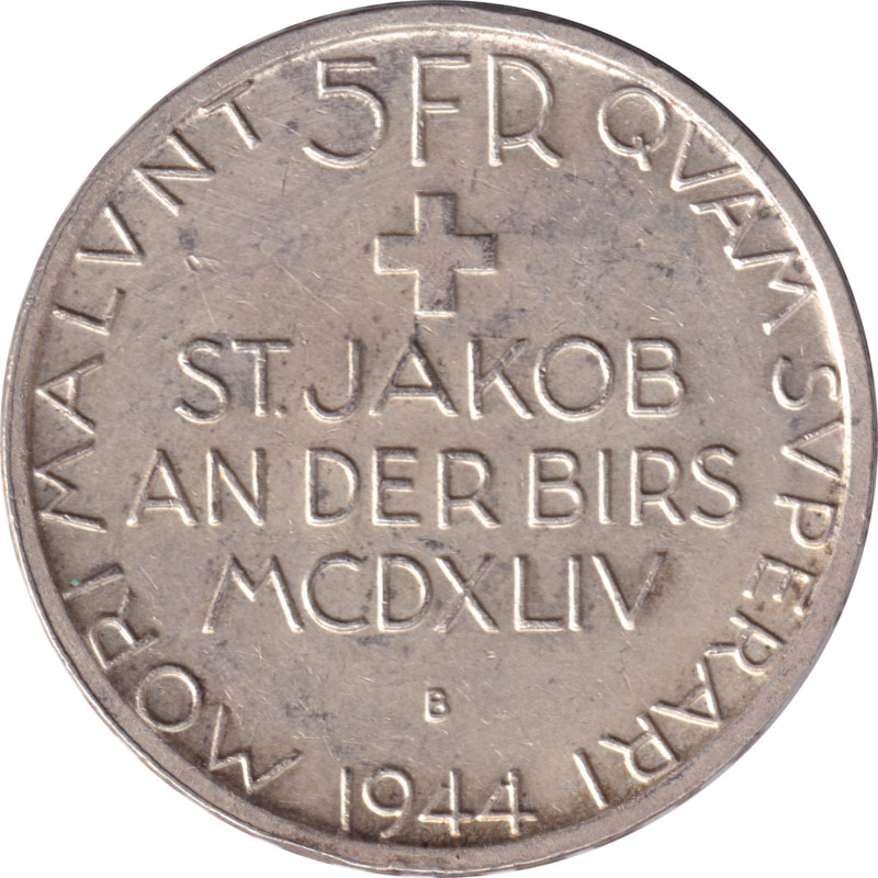 Swiss Confederation - 5 francs - Bataille de St Jacob - 1944 B - No643