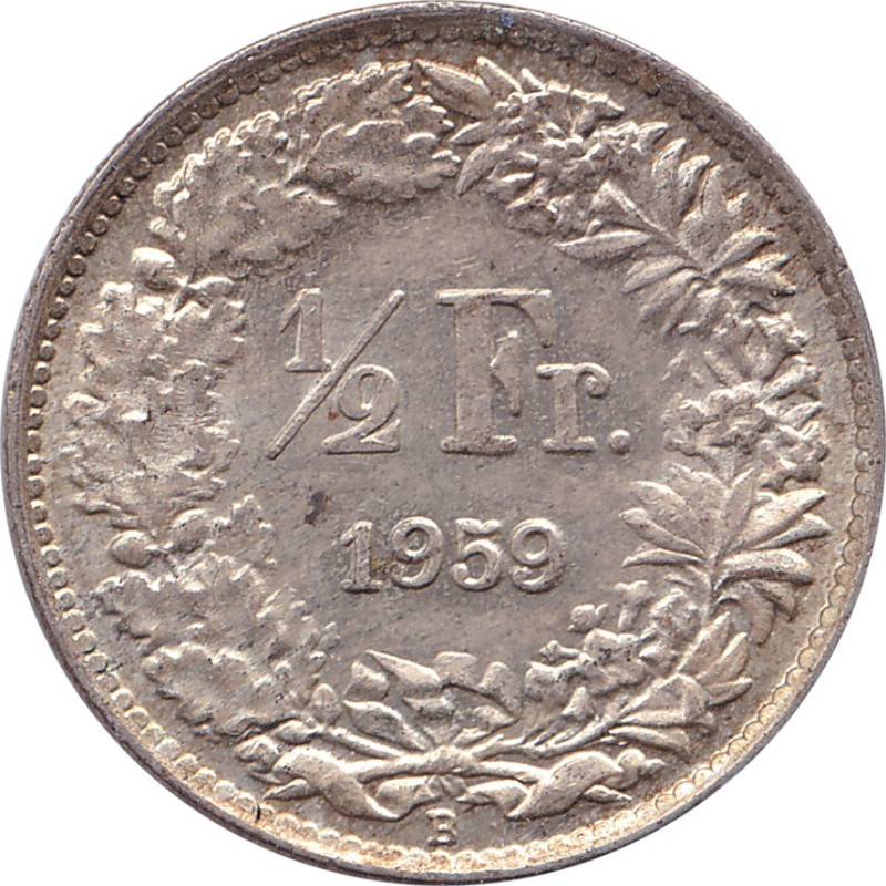 Swiss Confederation - 1/2 franc - Helvetia debout - 1959 B - No832